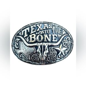 Texas To The Bone Belt Buckle For Cowboy or Western Wear for Men.